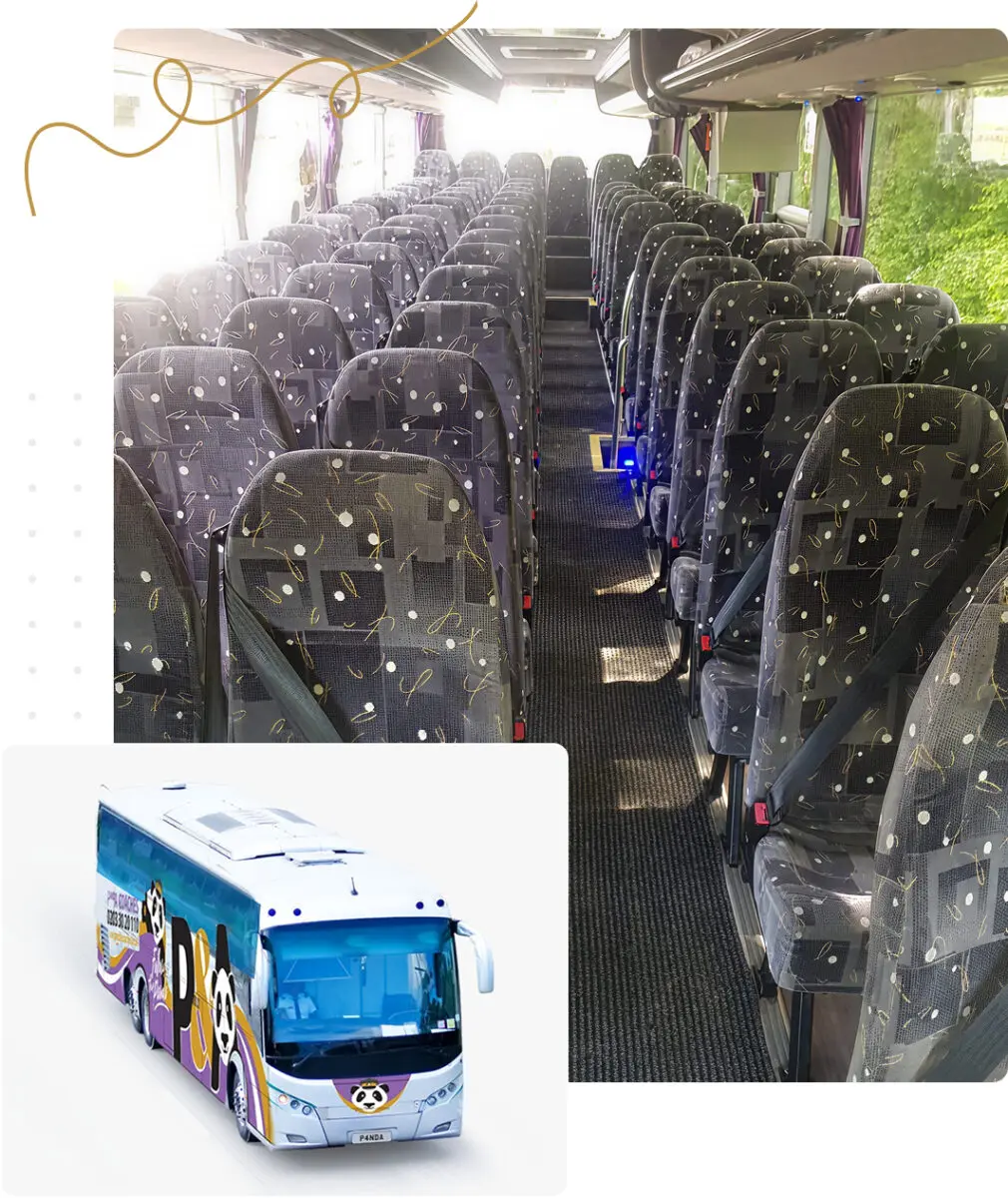 Panda Coaches Interior for Coach Hire Across the UK